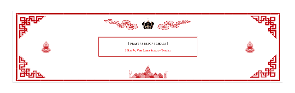 Prayers before meals<br>4 folios